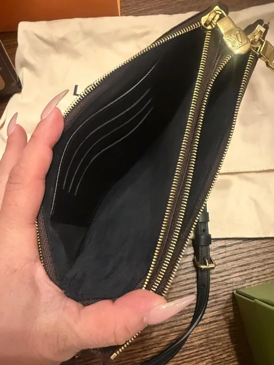 Louis Vuitton Brown Monogram Zip Coin Purse with Oversized LV Pouch - Picture 3 of 4